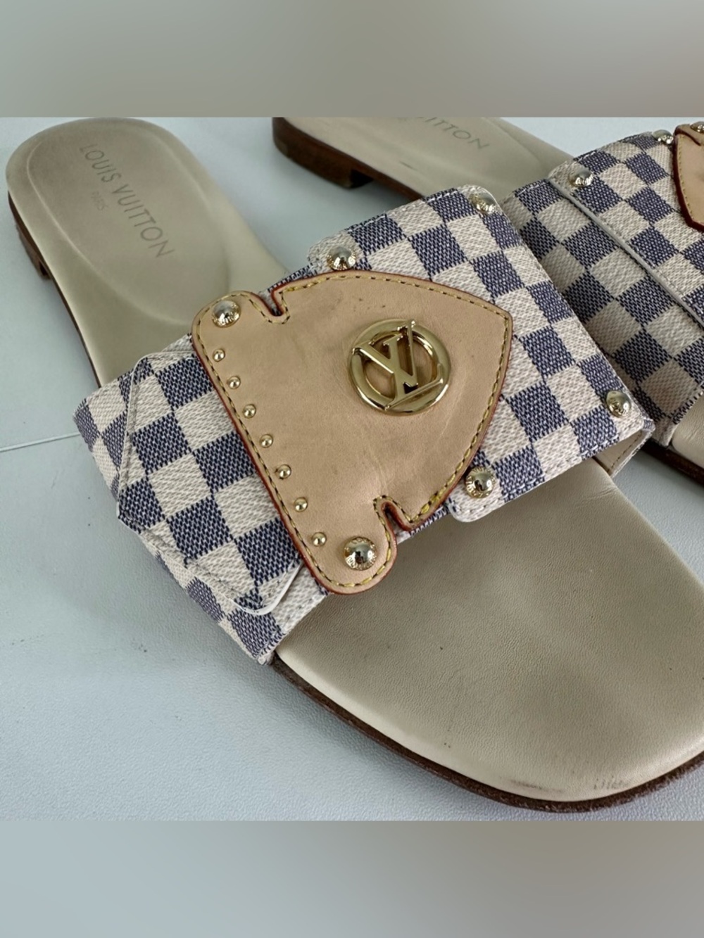 LOUIS VUITTON LV Frame Flat Mule in Azur SZ EUR 40 US 10 - Picture 4 of 10